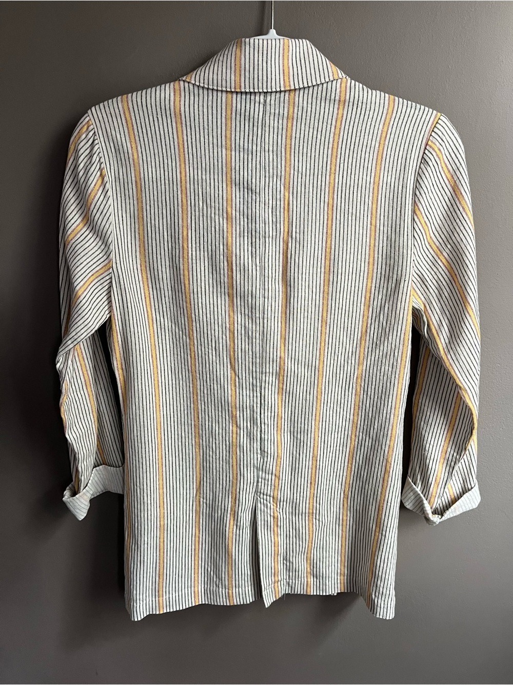 wild fable 90s butter mom style Striped linen-blend Blazer XS summer layers - Picture 3 of 7